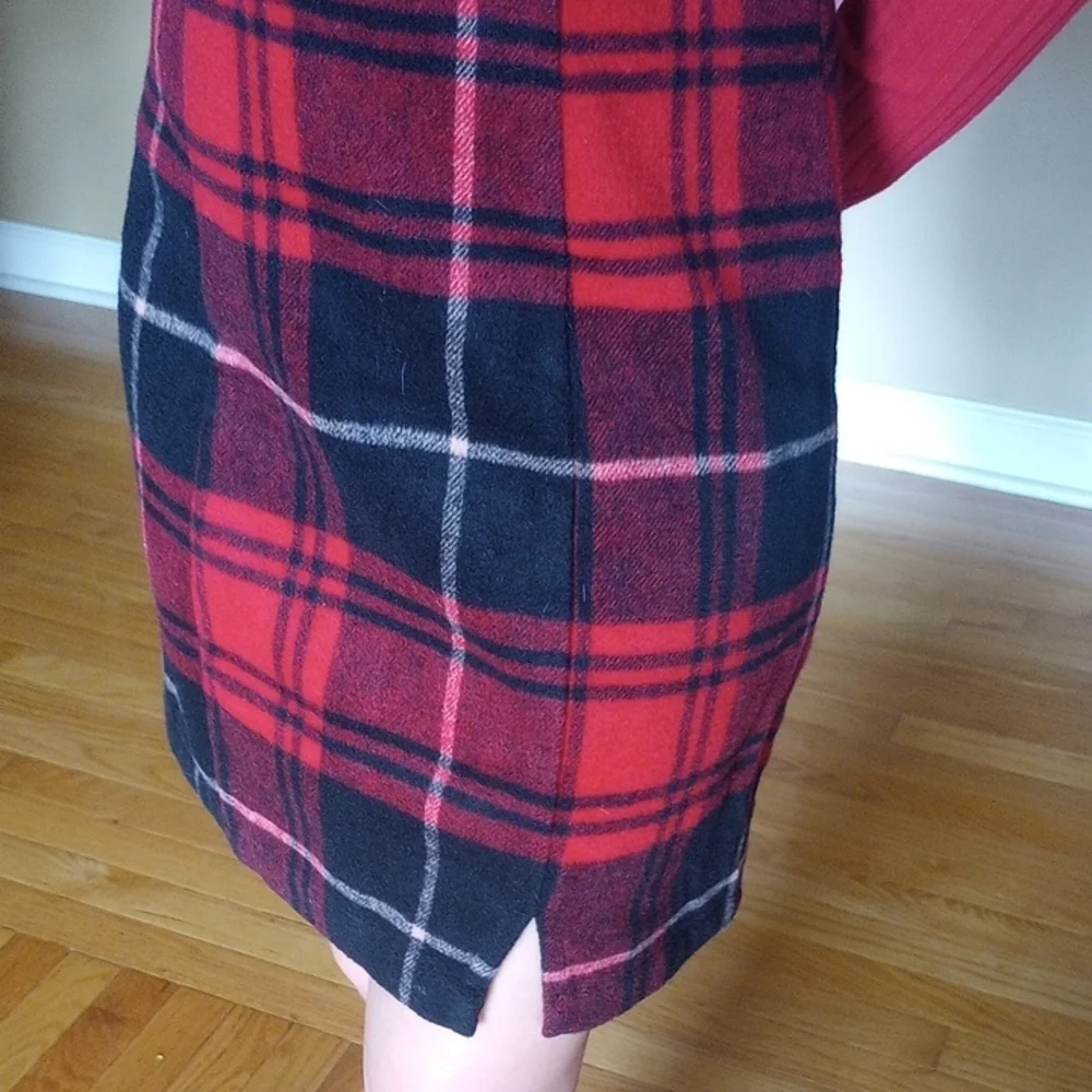 Copper Key Red and Black Plaid Dress With Red Turtle Neck Sweater - Picture 4 of 10